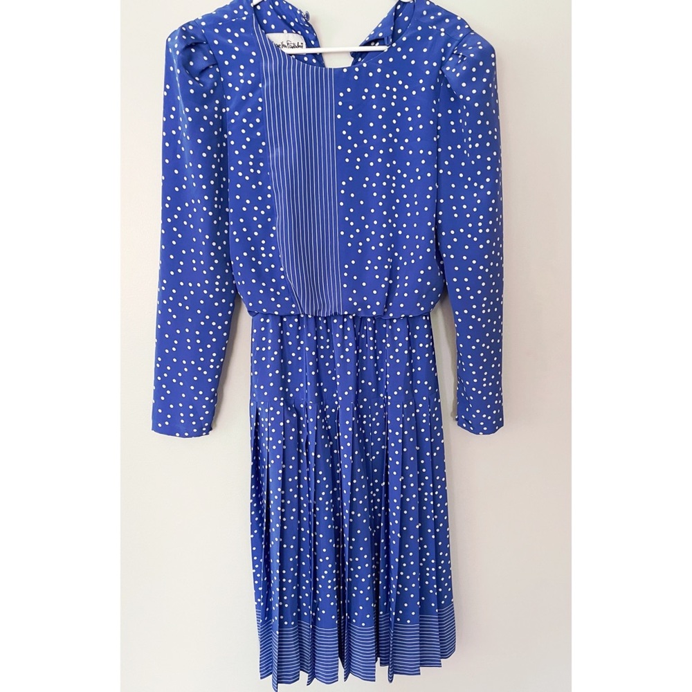 Vintage Diane Von Furstenberg Blue Polka-Dot Dress